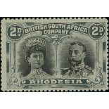 1910-13 Double Head Issue Perforated 14 Two Pence S.G. 129 variant 1, Black and greyish slate,...