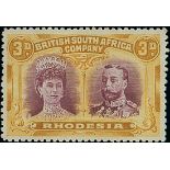 1910-13 Double Head Issue Perforated 14 Three Pence S.G. 136, Magenta and yellow-ochre, Short G...