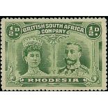 1910-13 Double Head Issue Perforated 14 Half Penny Plate II RJL 6, Apple-Green Group A very lar...