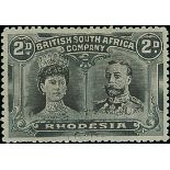 1910-13 Double Head Issue Perforated 14 Two Pence S.G. 129, Black and slate, Hook printing Unpl...