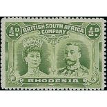 1910-13 Double Head Issue Perforated 14 Half Penny Plate II RJL 6, Apple-Green Group A fresh an...