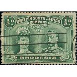 1910-13 Double Head Issue Perforated 14 Half Penny Plate II RJL 5 Dull Blue-Green Group, Anilin...