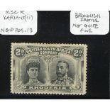 1910-13 Double Head Issue Perforated 14 Two Pence RSC "K" variant ii, Black and (brownish) slat...