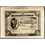 Queensland Government, printers archival photographs showing obverse (3) and reverse (1) design...