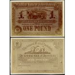 The Colonial Bank of Australasia, printers archival photographs showing two different obverse d...