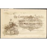 Commonwealth of Australia, obverse and reverse archival photographs showing designs for £5 ster...