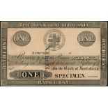 Bank of Australasia, a Perkins Bacon proof on card for a £1, Bathurst, 18- (ca 1854), (Vort-Ron...