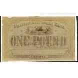 Western Australian Bank, printers archival photograph showing a design for the obverse of £1, P...