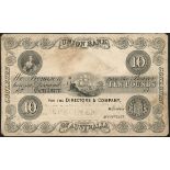 Union Bank of Australia, a Perkins Bacon proof on card for a £10, Goulbourn, 18- (ca 1854), (Vo...