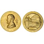 International Exhibition, London 1873, gilt white metal medal by G. T. Morgan, draped bust of A...