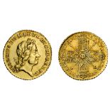 George I (1714-27), Quarter-Guinea, 1718, laureate head right, rev. crowned shields cruciform,...