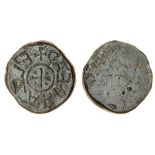 A Ninth century lead-alloy impression of a Penny, Athelstan I, East Anglia (c. 825-40), uniface...