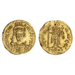 Pseudo-Imperial, Merovingian dynasty (?), AV Solidus, in imitation of Justinian I (AD 527-65),...