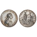 George III (1760-1820), Coronation, 1761, silver medal by L. Natter, laureate, draped and cuira...