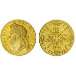 James II (1685-88), Guinea, 1687 over 6, laureate and draped bust left, rev. crowned shields cr...