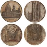 Landmarks of 19th Century London, bronze medals, by J. Wiener (2), St Paul's Cathedral, c. 1855...