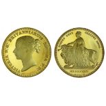 Victoria (1837-1901), a faithful oversized silver gilt replica of the 'Una and the Lion' Five P...