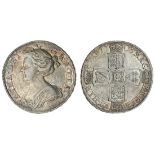 Anne (1702-14), Halfcrown, 1708 septimo, laureate and draped bust left, rev. crowned shields cr...