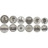 19th Century White Metal medals (6), Opening the Royal Exchange, 1844, by J. Davis, 41mm. (BHM...