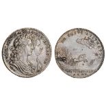William and Mary (1688-94), Coronation, 1689, silver medal by J. Roettier, gvlielmvs et maria r...
