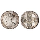 Anne (1702-14), Shilling, 1711, fourth laureate and draped bust left, rev. crowned shields cruc...
