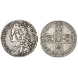 George II (1727-60), Halfcrown, 1746 decimo nono, second laureate, draped and cuirassed bust le...