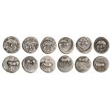 Mysia, Parion, (4th Cent. BC), AR Hemidrachms (6), 2.42g; 2.42g; 2.41g; 2.41g; 2.38g; 2.33g, bu...