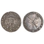 Charles I, Army and Naval Tribute, 1628, silver medal, by N. Briot, carolvs d: g: ang. sco. fra...