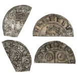 William I (1066-87), Cut Halfpennies (2), two sceptres type, Lincoln, Sigeweard, 0.68g, crowned...
