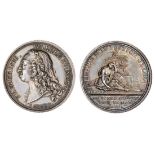 Frederick, Prince of Wales (1706-1751), Death, 1750, silver medal by J. Kirk, bare head left, i...
