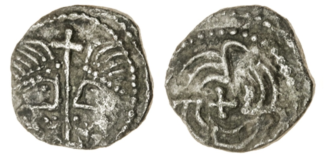 Early Anglo-Saxon England, secondary phase (c. 710-760), silver Sceat, series J ('York'), type...