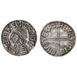 Aethelred II (978-1016), Penny, long cross type, Barnstaple, Byrhsige, 1.44g, diademed and drap...