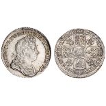 George I (1714-27), Shilling, 1715, first laureate, draped and cuirassed bust right, rev. crown...