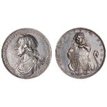 Cromwell, Lord Protector, 1653, cast silver medal, by T. Simon, oliverus dei gra reipvb angliæ...