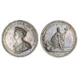 Anne (1702-14), The Capture of Tournai, 1704, silver medal by J. Croker and S. Bull, laureate a...