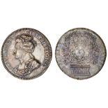 Anne (1702-14), Accession, 1702, silver medal by J. Croker, crowned and draped bust left, rev....
