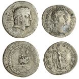 Republican and Imperial Denarii (2), Mn. Fonteius, 85BC, Rome, 3.57g, laureate head right, rev....