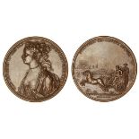 George I (1714-27), Escape of Princess Clementina from Innsbruck, 1719, copper medal by O. Hamm...