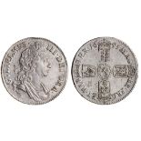 William III (1694-1702), Crown, 1695 septimo, first laureate, draped and cuirassed bust right,...