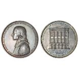 Centenary of Wesleyan Methodism, 1839, silver medal by Carter, bust left, rev. Centenary hall a...