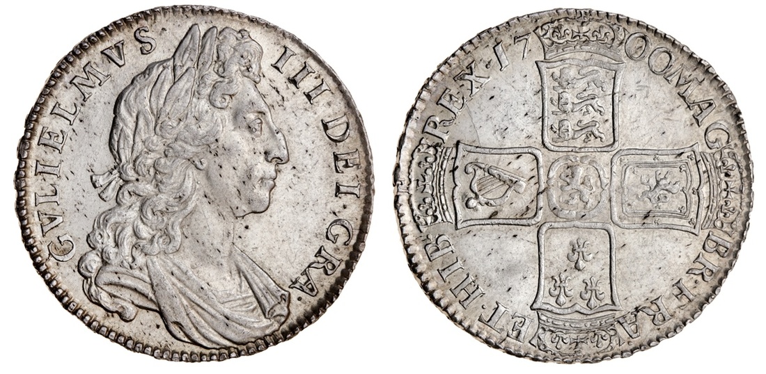 William III (1694-1702), Halfcrown, 1700 dvodecimo, first laureate, draped and cuirassed bust r...