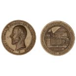 International Exhibition, London 1874, bronze medal by J. E. Boehm and G. T. Morgan, bare head...