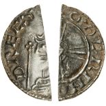 Edward the Confessor (1042-66), Cut Halfpenny, expanding cross type, light coinage, Lincoln, Ou...