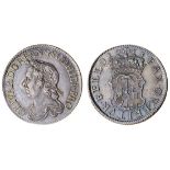 Cromwell, Shilling, 1658, laureate and draped bust left, rev. crowned garnished shield (ESC 165...