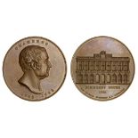 Sir William Chambers, 1857, bronze medal by B. Wyon, bare head right, rev. façade of Somerset H...