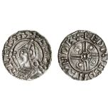 Cnut (1016-35), Penny, pointed helmet type, London, Edric, 1.02g, helmeted bust left, rev. edri...