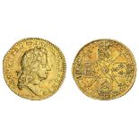 George I (1714-27), Half-Guinea, 1725, second laureate head right, rev. crowned shields crucifo...