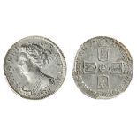 Anne (1702-14), Sixpence, 1703, laureate and draped bust left, vigo below, rev. crowned shields...