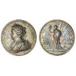 Anne (1702-14), Peace of Utrecht, 1713, silver medal by J. Croker, laureate and draped bust lef...