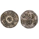 Wessex, Alfred (871-899), Halfpenny, 0.56g, 3h, two Line (Guthrum) type, Canterbury, Buee, + er...